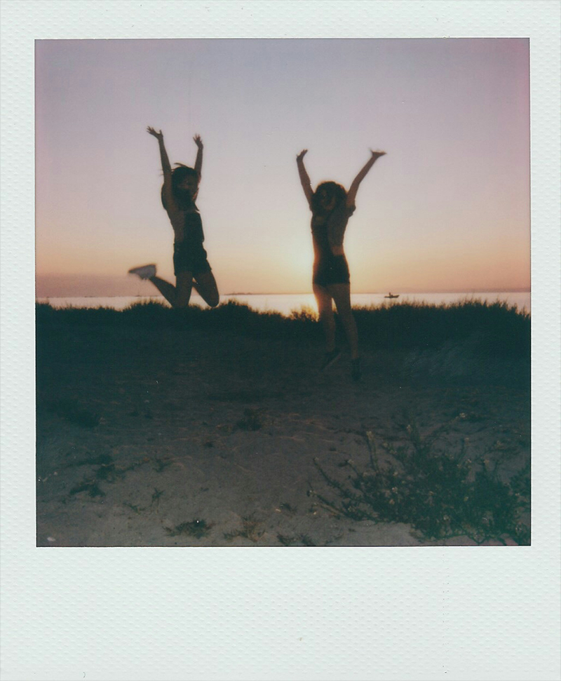 Person jumping - NOQA polaroid-style lifestyle photo